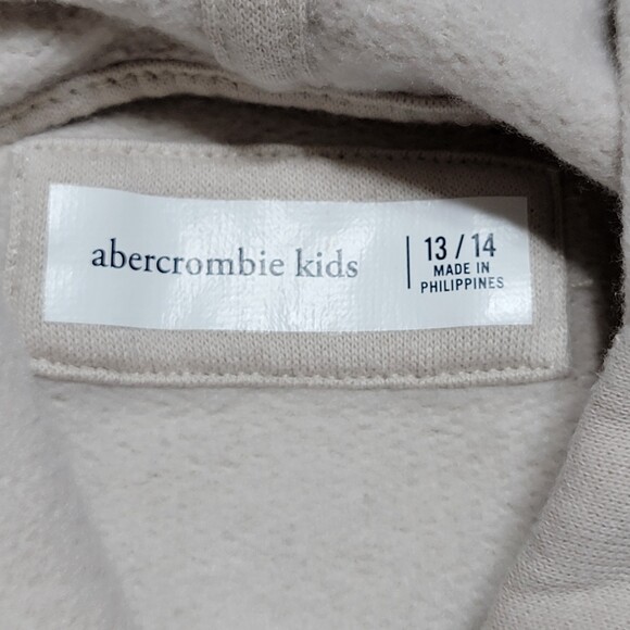 Abercrombie Kids LS Beige Pullover Hoodie - Size 13/14 NWT - Picture 6 of 8